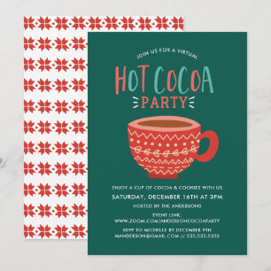 Invitation Fête Virtuelle de Noël avec du Chocolat Chaud de F