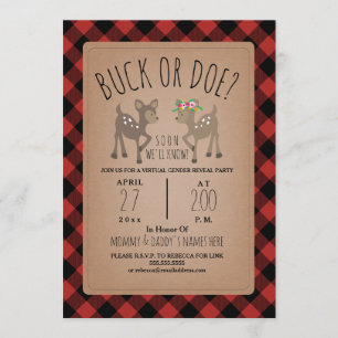 Invitation Fête virtuelle de révélations sur le genre chez le