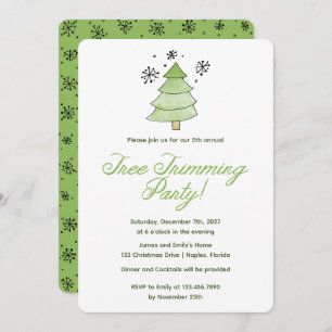Invitation Fête Whimsical Christmas Tree Trimming