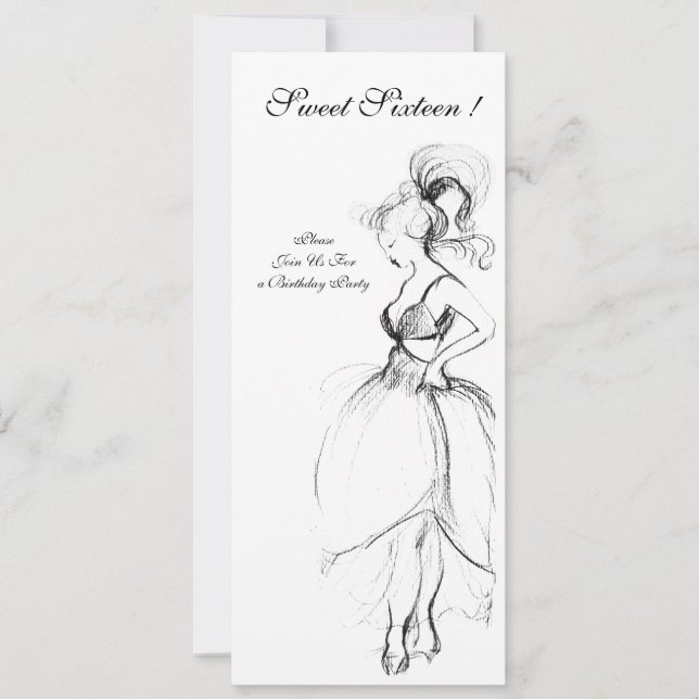 INVITATION FÊTE WHIMSICALE DE 16 ANS D'UNE JEUNE FILLE SUCRÉE (Devant)