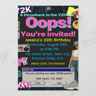 Invitation Fête Y2K