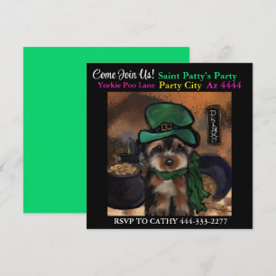 Invitation Fête Yorkie Poo 