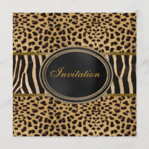 Invitation Fête Zèbre Léopard