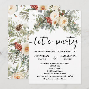 Invitation Fêteons les Fleurs Blanches d'Hiver Engagement
