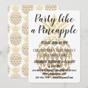 Invitation Fêter comme un Ananas 25e Anniversaire de Mariage