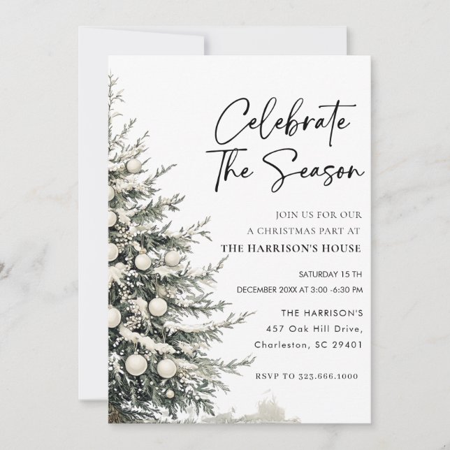 Invitation Fêter la fête de Noël de la saison (Devant)