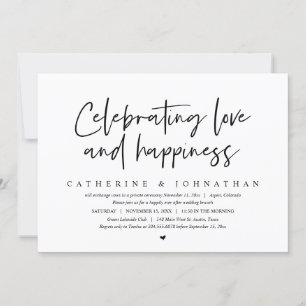 Invitation Fêter l'amour et le bonheur, Elopement Brunch