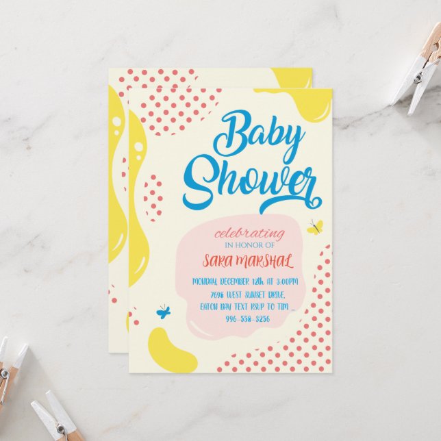 Invitation Fêter l'arrivée de votre petit miracle ! (Devant/Arrière en situation)