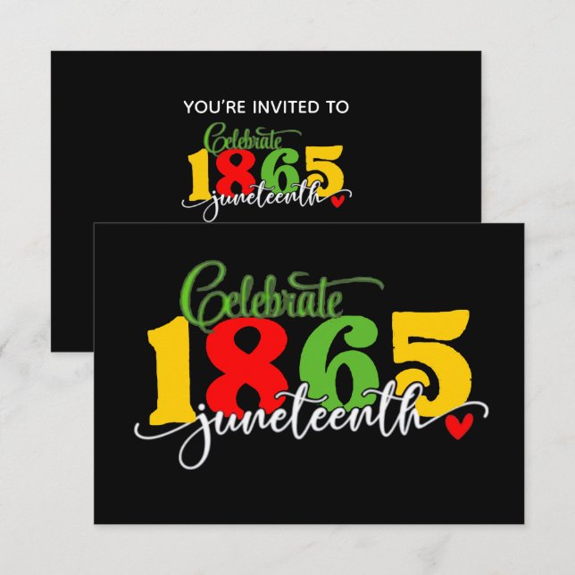 Invitation Fêter le 11° juin : Liberté depuis 1865 (Devant / Derrière)