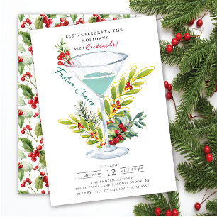Invitation Fêter les fêtes Noël Cocktail Party