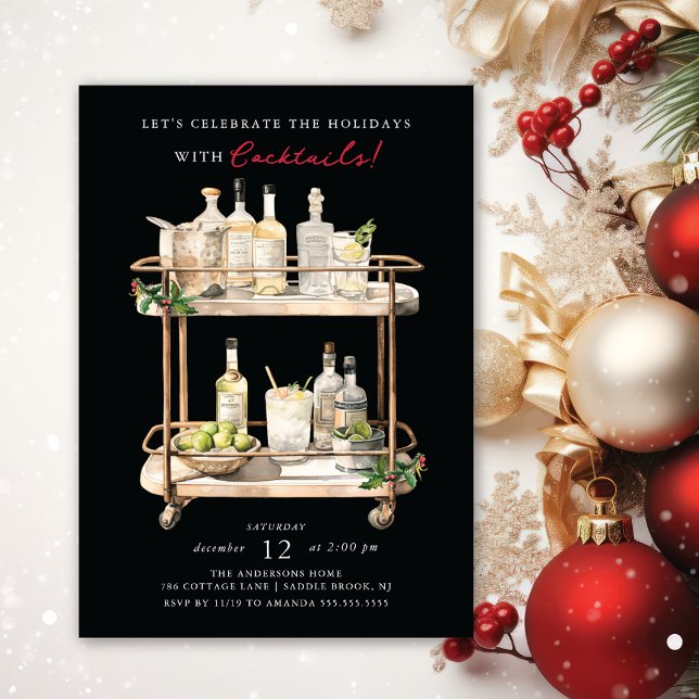 Invitation Fêter les fêtes Noël Cocktail Party (Créateur téléchargé)
