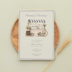 Invitation Fêter les mamans rigolotes et les martinis baby sh