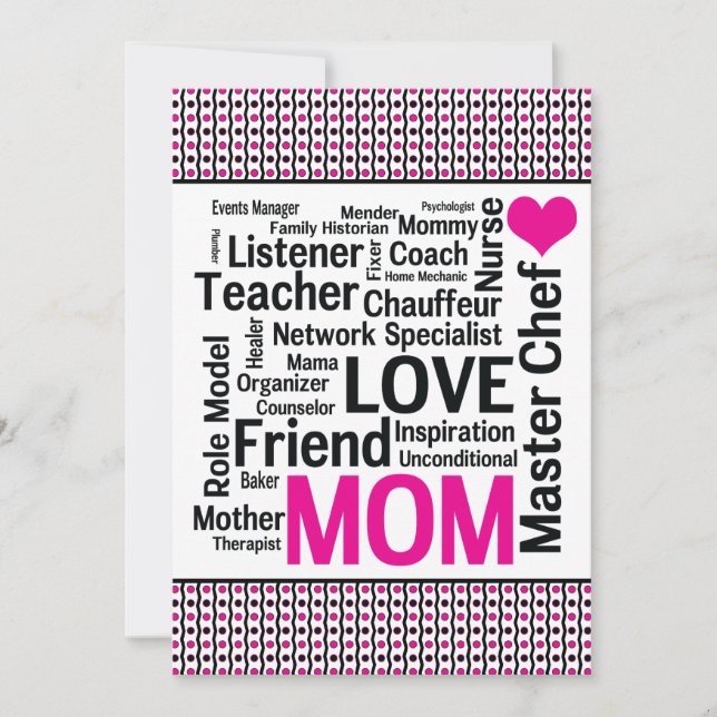 Invitation Fêter maman ! Fête des mères ou anniversaire de ma (Devant)