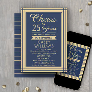 Invitation Fêter n'importe quel nombre d'années de retraite C