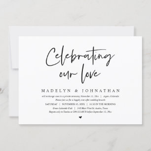 Invitation Fêter notre amour, Mariage Elopement Brunch