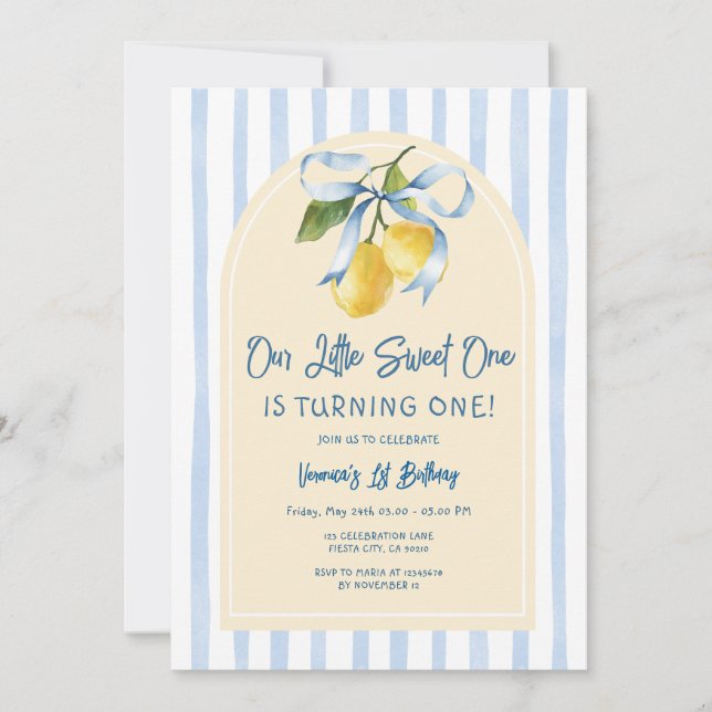Invitation Fêter notre petite douce pour son anniversaire Cit (Devant)