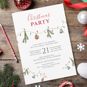 Invitation Fêtes Botaniques Lumières Script Noël
