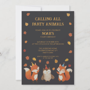 Invitation Fêtes d'anniversaire pour enfants en automne dans 