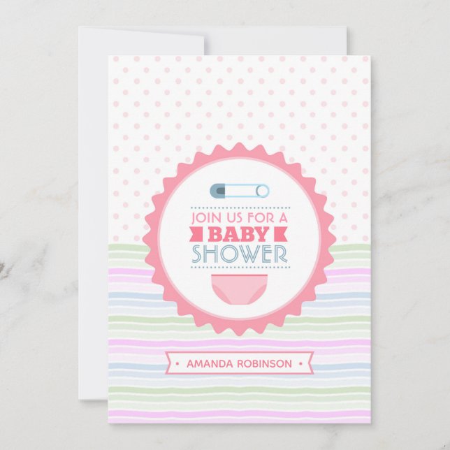 Invitation Fêtes de Bébé Adorables (Devant)