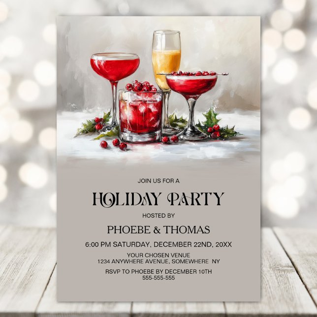 Invitation Fêtes de cocktails de Noël (Créateur téléchargé)