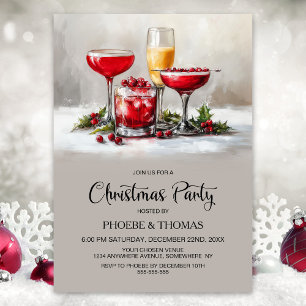 Invitation Fêtes de cocktails de Noël