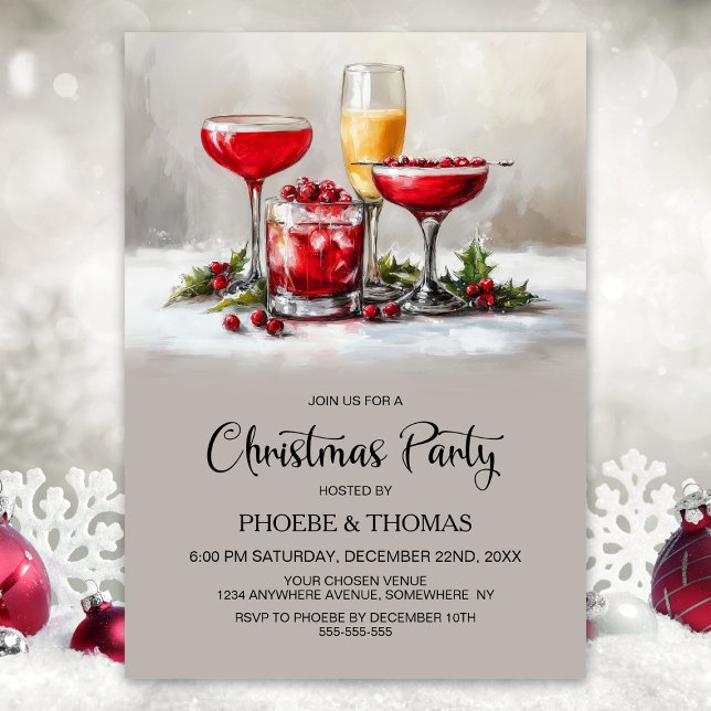 Invitation Fêtes de cocktails de Noël (Créateur téléchargé)