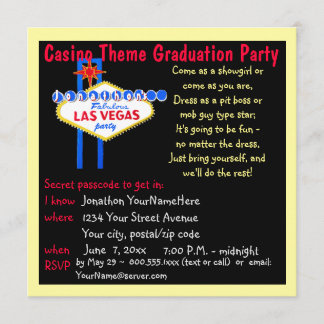 Invitation Fêtes de fin d'études à La Vegas