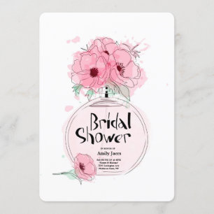 Invitation Fêtes de l'mariée Bouteille de parfum avec fleurs