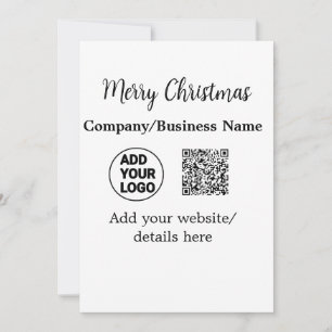 Invitation Fêtes de Noël ajouter logo entreprise nom q r code