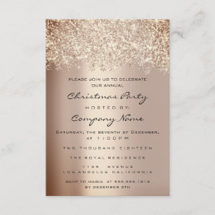 Invitation Fêtes de Noël Nouvel An Fête Rose Or