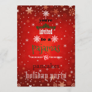 Invitation Fêtes de Noël Pajamas et Pancakes