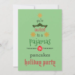 Invitation Fêtes de Noël Pajamas et Pancakes