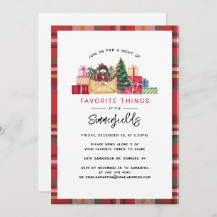 Invitation Fêtes de Noël Plaid Favorite Things Party