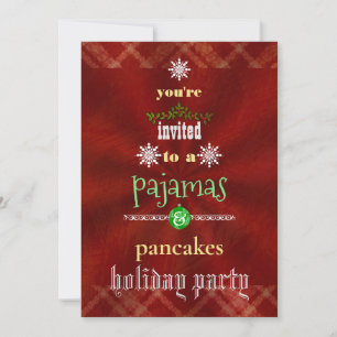 Invitation Fêtes de Noël Pyjamas & Pancakes Fête de famille