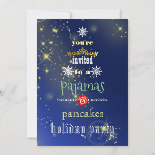 Invitation Fêtes de Noël Pyjamas & Pancakes Fête de famille
