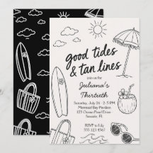 Fêtes de plage Cool Good Tides & Tan Lines 