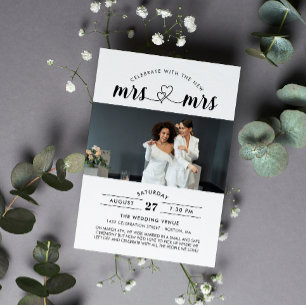 Invitation Fêtez Avec La Nouvelle Mme & Mme Photo
