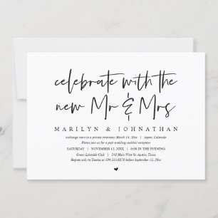 Invitation Fêtez avec le nouveau M. et Mme Elopement