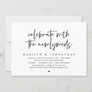 Invitation Fêtez avec les jeunes mariés, Mariage Elopement