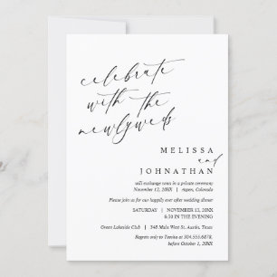 Invitation Fêtez avec les jeunes mariés, Mariage Elopement