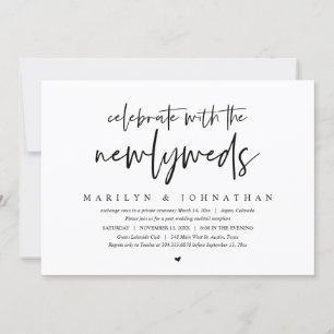 Invitation Fêtez avec les jeunes mariés, Mariage Elopement In