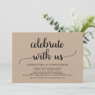 Invitation Fêtez avec nous, Brown Kraft Elopement