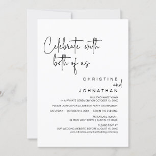Invitation Fêtez avec nous deux, Mariage Elopement Party
