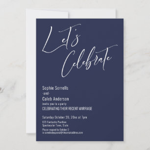 Invitation Fêtez avec nous ! Fête de mariage bleu de la marin