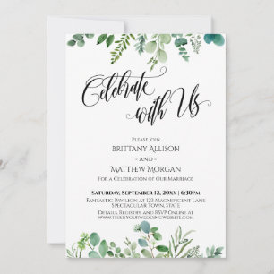 Invitation Fêtez avec nous la réception Eucalyptus verdure