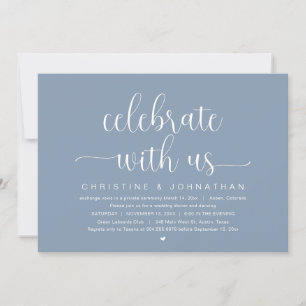Invitation Fêtez avec nous, Mariage Elopement Dinner Party