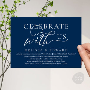 Invitation Fêtez avec nous, Mariage Elopement Dinner Party