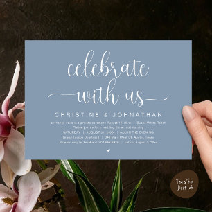 Invitation Fêtez avec nous, Mariage Elopement Dinner Party