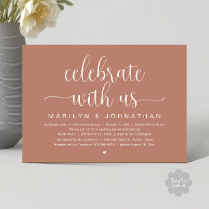 Invitation Fêtez avec nous, Mariage Elopement Dinner Party