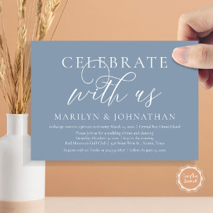 Invitation Fêtez avec nous, Mariage Elopement Dinner Party